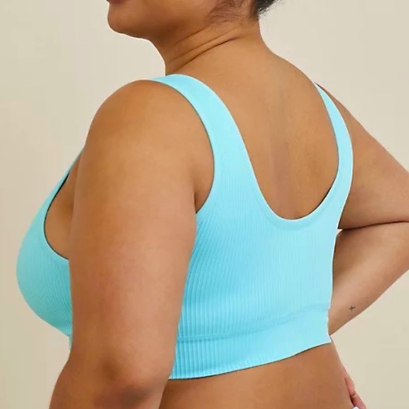 Torrid Blue Ribbed Seamless Bralette! NWT! Size 00X - Picture 4 of 5